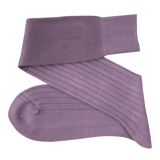 VICCEL / CELCHUK Knee Socks Solid Lilac Cotton - Luksusowe podkolanówki