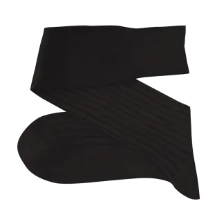 VICCEL / CELCHUK Knee Socks Solid Charcoal Cotton - Luksusowe podkolanówki