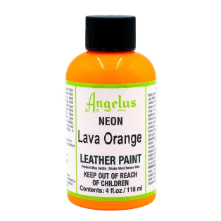 ANGELUS Acrylic Leather Paint Neon 4oz #130 LAVA ORANGE / POMARAŃCZOWA neonowa farba akrylowa UV do malowania Sneakersów i Jeansu
