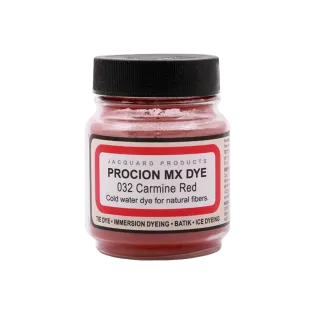 JACQUARD Procion MX Dye 0.66oz #1032 CARMINE RED / Karminowoczerwony barwnik do tkanin z naturalnych włókien roślinnych (celulozowych)