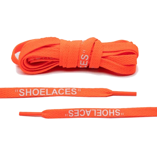 Neonowe pomarańczowo białe sznurowadła Lace Lab. Sznurówki do customizacji sneakersów - nike, off-white