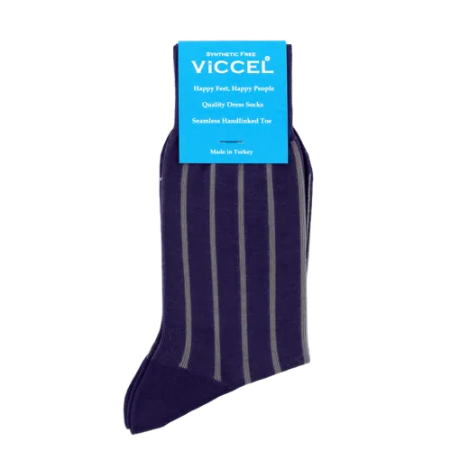 eleganckie fioletowe z wydzielaniami szarymi skarpety męskie viccel socks shadow stripe purple gray