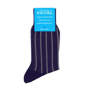 VICCEL / CELCHUK Socks Shadow Stripe Purple / Gray - Cienkie skarpety męskie