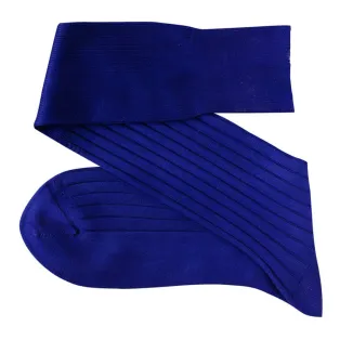 VICCEL / CELCHUK Knee Socks Solid Egyptian Blue Cotton - Luksusowe podkolanówki