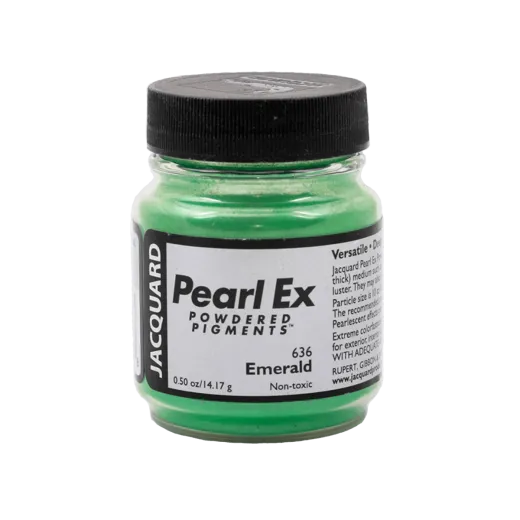 JACQUARD Pearl EX Powdered Metallic Pigments 0.5oz #636 EMERALD / Szmaragdowe metaliczne i perłowe pigmenty w proszku do rękodzieła