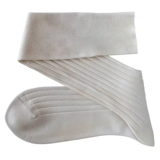 VICCEL / CELCHUK Knee Socks Solid Undyed Cotton - Luksusowe podkolanówki