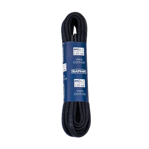 Granatowe woskowane okrągłe grube sznurowadła do eleganckich butów. Sznurówki, sznury, Sznurófki. Sznuruwki. Granatowe sznurówki saphir. Granatowe sznurowadła saphir