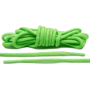 LACE LAB Roshe Laces 3mm Neon Green / Zielone neonowe okrągłe sznurowadła do butów