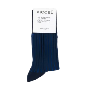 VICCEL / CELCHUK Socks Shadow Stripe Dark Navy Blue / Royal Blue - Granatowe skarpety z niebieskimi wydzieleniami