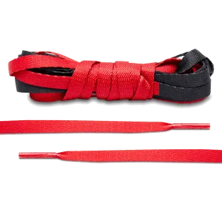 LACE LAB JORDAN 1 Laces 8mm Red & Black / Dwukolorowe płaskie sznurowadła do butów