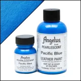 Niebieska farba opalizująca perłowa do skór i tkanin. Farby do personalizacji sneakersów i jeansu Angelus Pearlscent Pacific Blue.