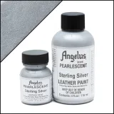 Srebrna farba opalizująca perłowa do obuwia i odzieży Angelus Pearlscent Sterling Silver Acrylic Paint. Akrylowe farby do skór.