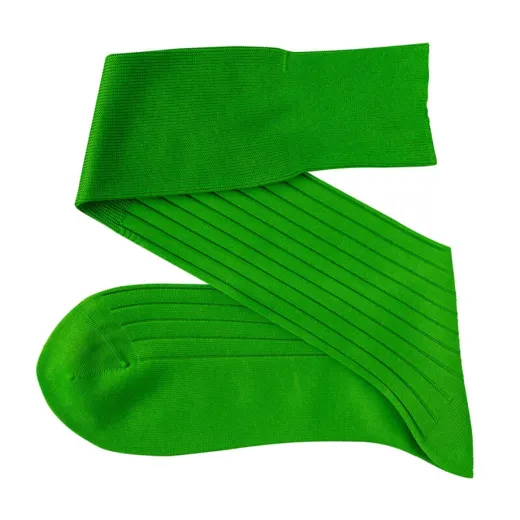 VICCEL / CELCHUK Knee Socks Solid Pistacio Green Cotton - Luksusowe podkolanówki
