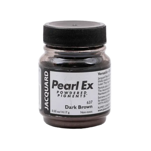 JACQUARD Pearl EX Powdered Metallic Pigments 0.5oz #637 DARK BROWN / Ciemnobrązowe metaliczne i perłowe pigmenty w proszku do rękodzieła