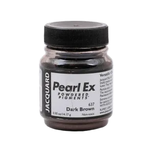 JACQUARD Pearl EX Powdered Metallic Pigments 0.5oz #637 DARK BROWN / Ciemnobrązowe metaliczne i perłowe pigmenty w proszku do rękodzieła