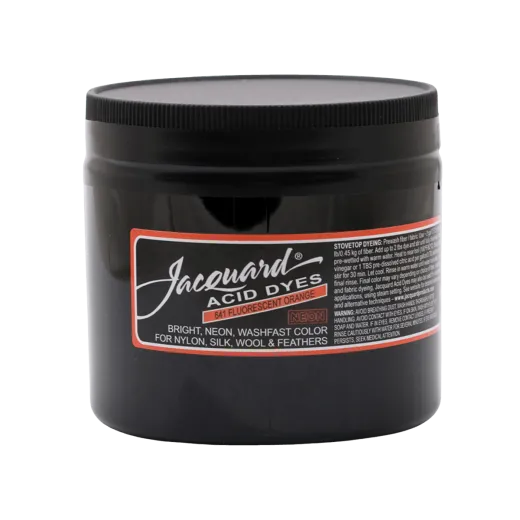 JACQUARD Acid Dye 8oz #641 FLUORESCENT ORANGE / FLUORESCENCYJNY POMARAŃCZOWY barwnik kwasowy do wełny, jedwabiu i piór