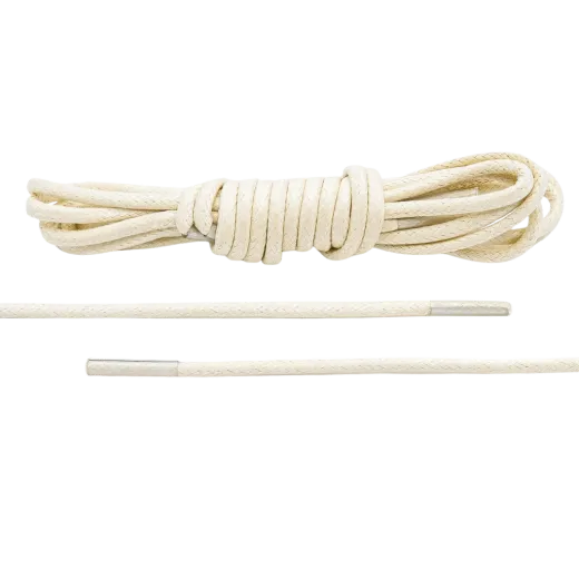 Kremowe woskowane okrągłe sznurowadła luksusowe. Sznurówki do customizacji sneakersów - Jordan, Nike, Bred 1, Adidas.