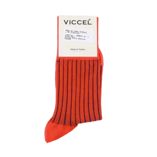 VICCEL / CELCHUK Socks Shadow Stripe Orange / Royal Blue - Luksusowe skarpety 