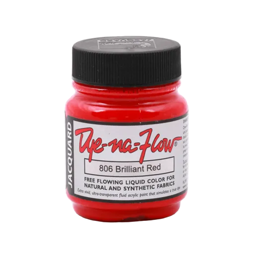 JACQUARD Dye-Na-Flow Paint 2.25oz #806 BRILLIANT RED / JASKRAWOCZERWONA płynna farba akrylowa do tkanin