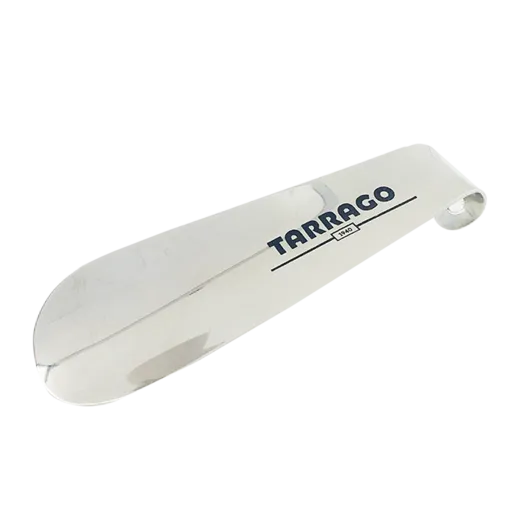 Metalowa łyżka do butów TARRAGO, mała, podróżna z wytłoczonym logo