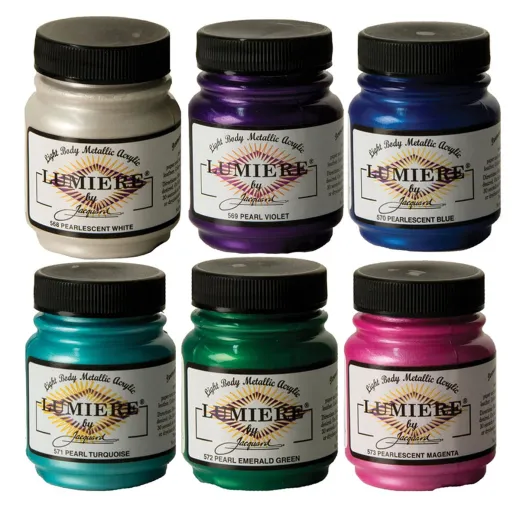 Lumiere Metallic Fabric Paint 2.25oz - Pearlescent White