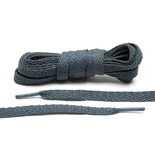 Płaskie ciemnoszare sznurowadła do butów LACE LAB Dark Grey Flat laces, personalizacja obuwia, custom, customizacja adidasów