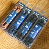 Jasnobrązowe woskowane okrągłe grube sznurowadła do eleganckich butów. Sznurówki, sznury, Sznurófki. Sznuruwki. Jasnobrązowe sznurówki saphir. Jasnobrązowe sznurowadła saphir