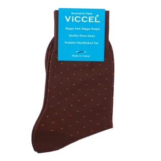 VICCEL / CELCHUK Socks Pindot Brown / Mustard - Luksusowe skarpety