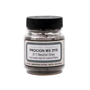 JACQUARD Procion MX Dye 0.66oz #1211 NEUTRAL GREY / Szary barwnik do tkanin z naturalnych włókien roślinnych (celulozowych)