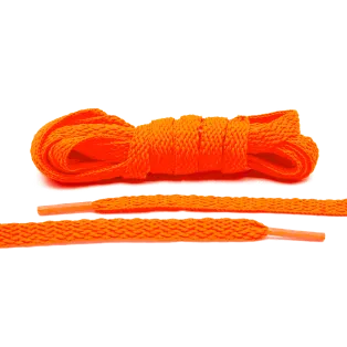 LACE LAB Flat Shoe Laces 8mm Flaming Orange / Pomarańczowe płaskie sznurowadła do butów