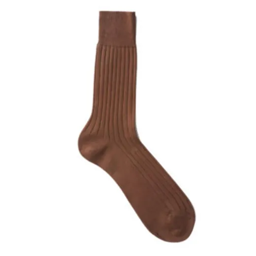 VICCEL / CELCHUK Socks Solid Brown Cotton - Luksusowe skarpetki
