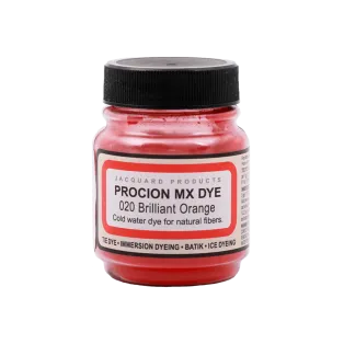JACQUARD Procion MX Dye 0.66oz #1020 BRILLIANT ORANGE / Jaskrawopomarańczowy barwnik do tkanin z naturalnych włókien roślinnych (celulozowych)