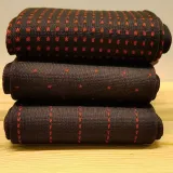 ciemno brązowe ekskluzywne podkolanówki męskie bawełniane męskie viccel knee socks pin dots dark brown orange