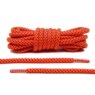 LACE LAB Rope Laces 5mm Red - Orange / Czerwono pomarańczowe okrągłe sznurówki do obuwia