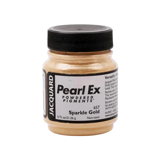 JACQUARD Pearl EX Powdered Metallic Pigments 0.75oz #657 SPARKLE GOLD / Błyszczące złote metaliczne i perłowe pigmenty w proszku do rękodzieła