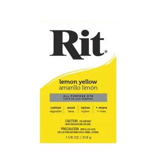 RIT DYE All-Purpose Powder Dye 1.125oz LEMON YELLOW / ŻÓŁTY uniwersalny barwnik w proszku do tkanin i innych powierzchni