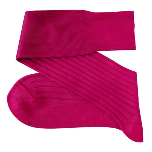 VICCEL / CELCHUK Knee Socks Solid Ashling Pink Cotton - Luksusowe podkolanówki