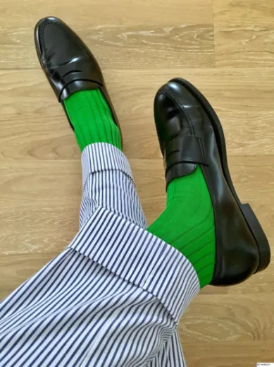 VICCEL / CELCHUK Socks Solid Pistacio Green Cotton - Luksusowe skarpetki
