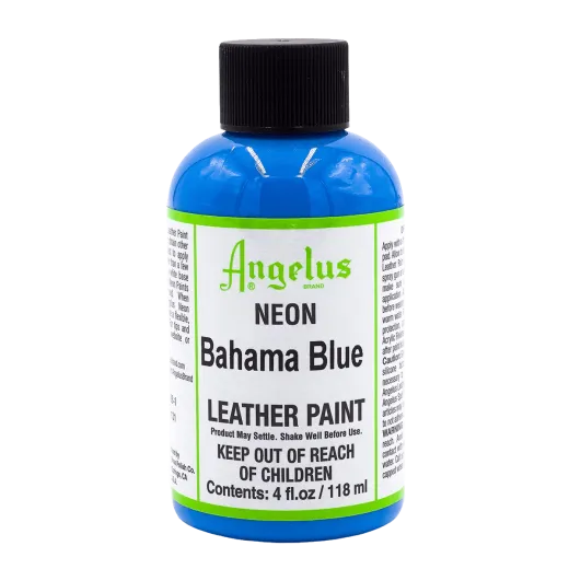 Niebieska neonowa farba do customizacji sneakersów i jeansu Angelus Neon Acrylic Leather Paint 4oz. Farby UV do malowania butów.