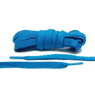 LACE LAB Flat Shoe Laces 8mm Bahama Blue / Niebieskie płaskie sznurowadła do butów