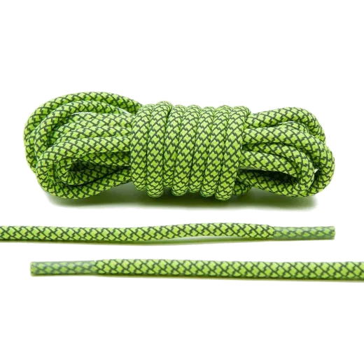 Odblaskowe okrągłe sznurowadła limonkowe,  stworzone  do popularnych modeli Yeezy boots
czy innych modeli Adidasa.