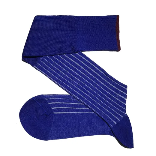 niebieskie bawełniane podkolanówki męskie viccel knee socks shadow stripe royal blue white niebieskie bawełniane podkolanówki męskie viccel knee socks shadow stripe royal blue white