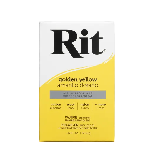 Złoto Żółty pigment do customizacji. Barwnik rit dye golden yellow do farbowania tkanin, jeansu, bawełny i innych powierzchni.