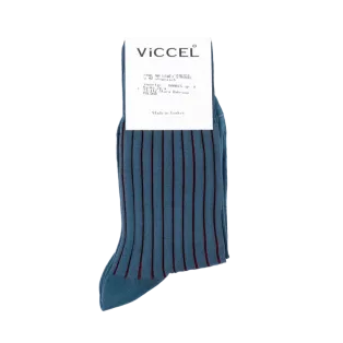 VICCEL / CELCHUK Socks Shadow Stripe Light Navy Blue / Burgundy - Luksusowe skarpety
