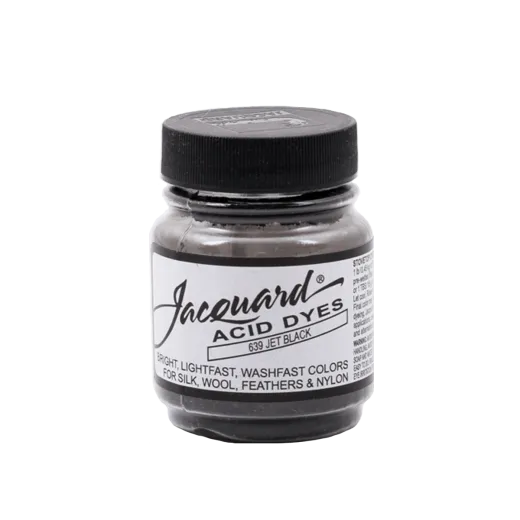 JACQUARD Acid Dye 0.5oz #639 JET BLACK / GŁĘBOKOCZARNY barwnik kwasowy do wełny, jedwabiu i piór