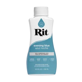 RIT DYE All-Purpose Liquid Dye 8oz EVENING BLUE / WIECZORNY BŁĘKIT uniwersalny barwnik w płynie do tkanin i innych powierzchni