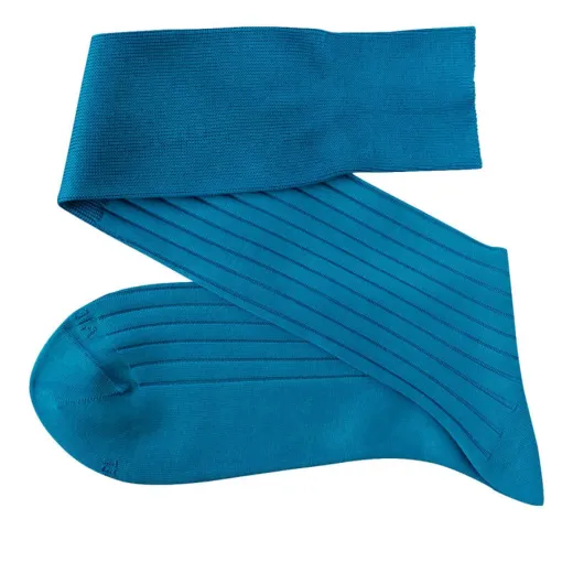 VICCEL / CELCHUK Socks Solid Turquoise Cotton - Luksusowe skarpetki