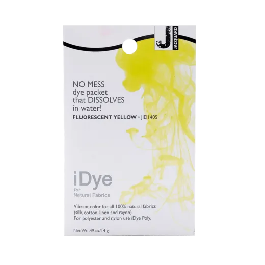 JACQUARD iDye for Natural Fabrics 0.49oz #1405 FLUORESCENT YELLOW / FLUORESCENCYJNY ŻÓŁTY barwnik do farbowania tkanin naturalnych - bawełny, lnu, jedwabiu