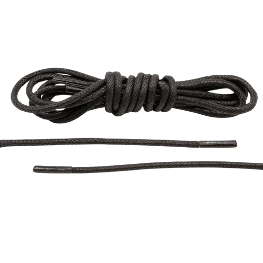 Czarne woskowane okrągłe sznurowadła luksusowe. Sznurówki do customizacji sneakersów - Jordan, Nike, Bred 1, Adidas.