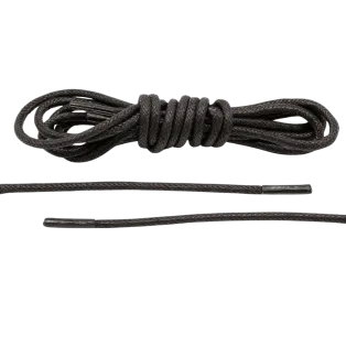 LACE LAB Waxed Shoe Laces 2.5mm Black / Czarne okrągłe woskowane sznurowadła do butów